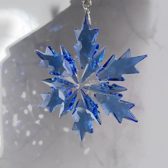 Crystal Snowflake Sun Catcher Christmas Tree Decor Czech Bohemia Crystal Gift - Picture 8 of 12